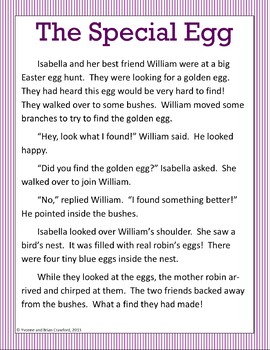 Easter Reading Passages - Stories and Activities (2nd grade Common Core)