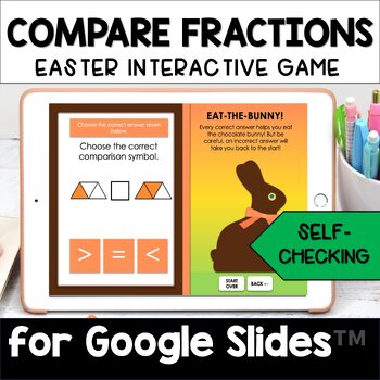 Preview of Easter Comparing Fractions Digital Math Game for Google Slides ™
