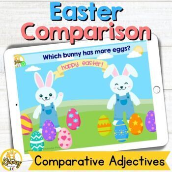Preview of Easter Comparison Comparative Adjective Boom Cards