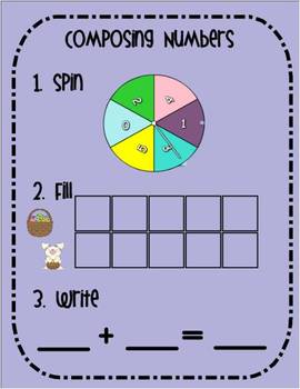 Preview of Easter Composing Numbers-Addition Smartboard Activity