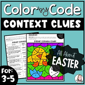 Preview of Easter Context Clues Color by Number Activity