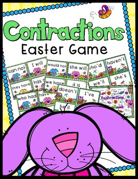Preview of Easter Contractions Game - 30 Sets of Matching Cards / Game Board / Answer Key