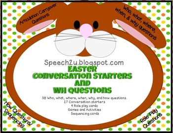 Preview of Easter Conversation Starters and WH questions