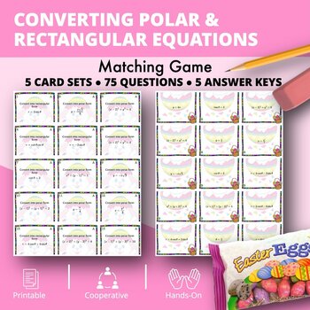 Preview of Easter: Converting Polar and Rectangular Equations Matching Games