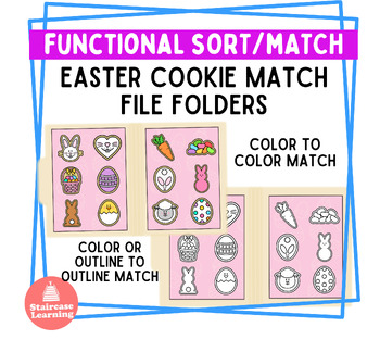 Preview of Easter Cookie match and sort file folders