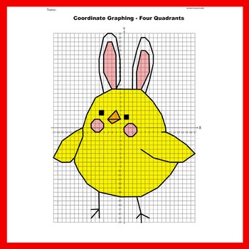 Easter Coordinate Plane Graphing Picture: Easter Chick by ColorDreamStudio