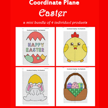 Preview of Easter Coordinate Plane Graphing Picture: Bundle 4 in 1