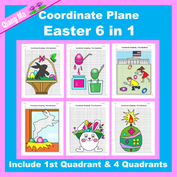Preview of Easter Coordinate Plane Graphing Picture: Easter Bundle 6 in 1