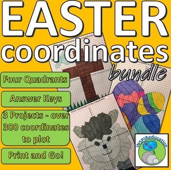 Preview of Easter Coordinates - 4 Projects, 560 Coordinates in 4 quadrants - Answer Keys