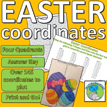 Preview of Easter Coordinates-4 Quadrants, 140+ coordinates to plot the picture, Answer Key