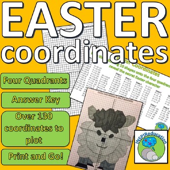 Preview of Easter Coordinates, 4 quadrants, over 130 coordinates to plot, Answer Key