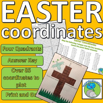 Preview of Easter Coordinates - Four Quadrants, over 75 coordinates to plot, answer key