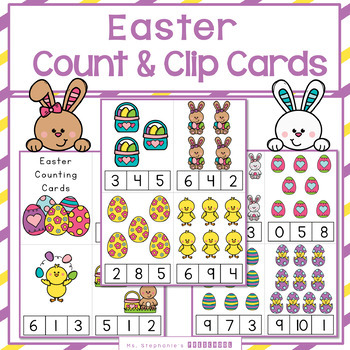 Preview of Easter Count and Clip Cards