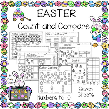 Preview of Easter Count and Compare 1-10 ~ Great for Kindergarten