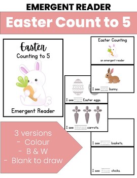 Preview of Easter Count to 5 Emergent Reader | Numbers to 5 Mini Book