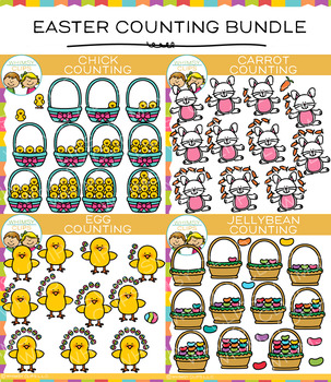 Preview of Easter Counting Clip Art Bundle