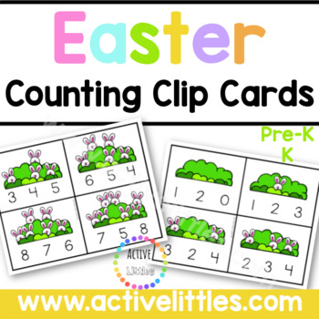 Preview of Easter Counting Clip Cards for Preschool