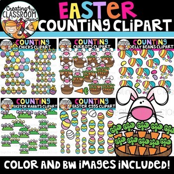 Preview of Easter Counting Clipart Bundle {Easter Clipart}