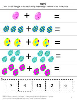 kindergarten easter activities special education math