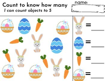 Easter Counting Objects and Writing Numbers to 10 Math Center for ...