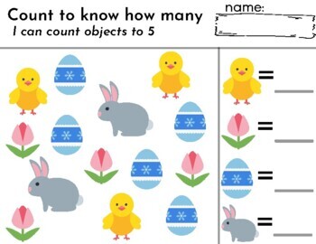 Easter Counting Objects and Writing Numbers to 10 Math Center for ...