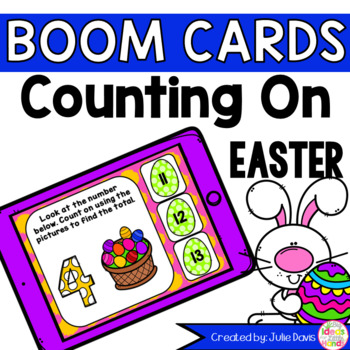Preview of Easter Counting On Addition Digital Game Boom Cards