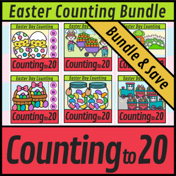 Preview of Easter Counting To 20 Bundle with Math Boom Cards