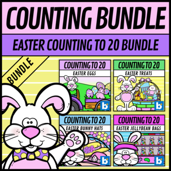 Preview of Easter Counting To 20 Bundle with Math Boom Cards
