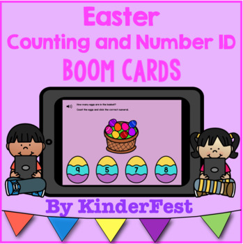Preview of Easter Counting and Number Identification - Boom Cards