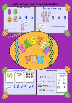 Preview of Easter Counting for Kinders (Smartboard Interactive File)