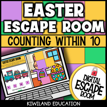Preview of Easter Counting to 10 Objects Digital Escape Room Fun Math Game Activity