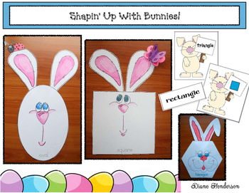 Preview of Easter Craft 2D & 3D Shapes With a Bunny Craft Games & Emergent Reader