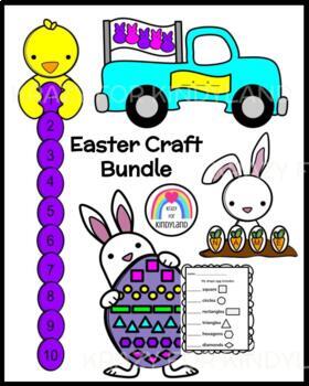 Preview of Easter Craft Activity - Bunny - Rabbit - Chick - Truck - Math & Literacy Center