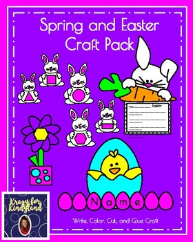 Preview of Easter Craft Activity - Bunny Writing - Chick Name - Bunny Shapes - Flower