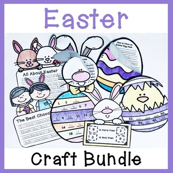 Preview of Easter Writing Crafts and Easter Math Crafts Bundle - Holiday Writing Craft