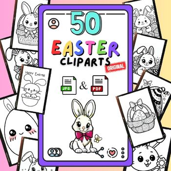 Easter Craft Clipart Doodles - Coloring pages - [{Spring Creative Clips}]