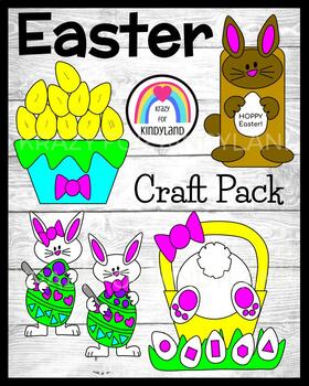 Preview of Easter Craft - Counting Eggs - Shape Bunny Bottom - Puppet - Painting Activity