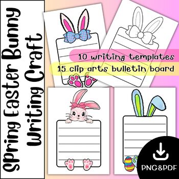 Preview of Easter Craft/ Hop into Spring with 10 Easter Bunny Writing Templates! No Prep!