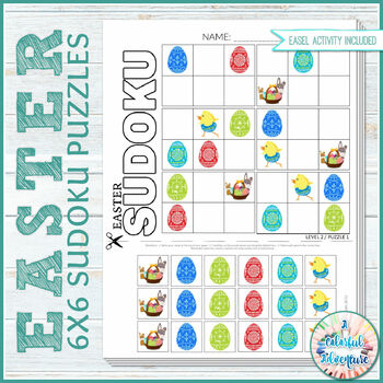 Preview of Easter Critical Thinking | 6X6 Sudoku Logic Puzzles | Fast Finisher Activity