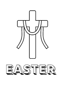 Easter Cross - Free Colouring Page by Digital With Mrs Fenske | TPT