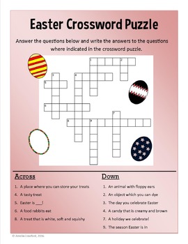 Easter Crossword Puzzle by Amelia Crawford | TPT