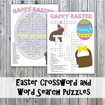 Preview of Easter Crossword Puzzle and Word Search