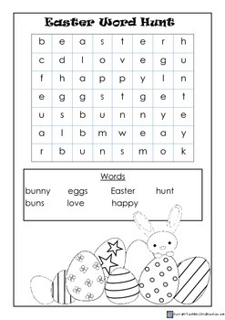 Easter Crosswords, Word Find, Puzzles, Craft & Activities Preschool, K & 1