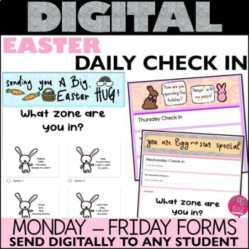Preview of Easter Daily Check In Spring SEL Activities Feelings Morning Meeting for April