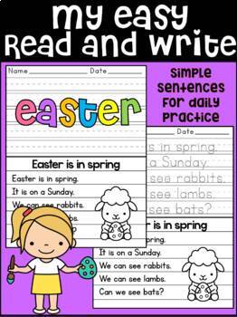 Preview of Easter : Daily Easy Read and Write Sentences  