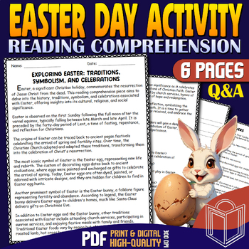 Preview of Easter Day 2024: 2nd, 3rd, and 4th Grades Reading Comprehension Passage - Q&A