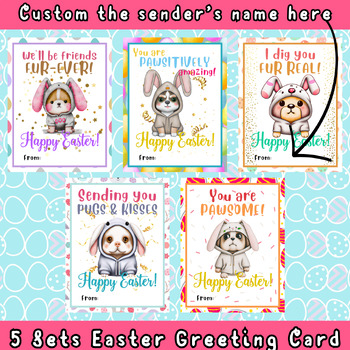 Preview of Easter Day Card Dog Theme Printable Digital Card
