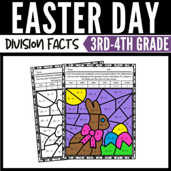 Easter Day Division Color by Number Worksheets by Raven R Cruz | TPT
