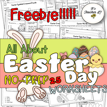 Preview of Easter Day No-Prep ELA Worksheets Freebie