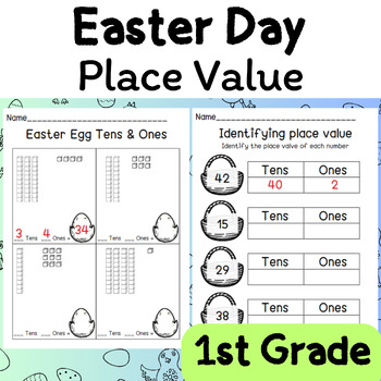 Preview of Easter Day Place Value worksheet Tens & Ones 1st Grade Math Activities